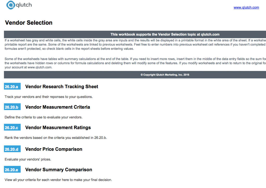 vendor selection